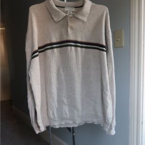 Covington Men's Tan Sweater‎ with Striped Accent